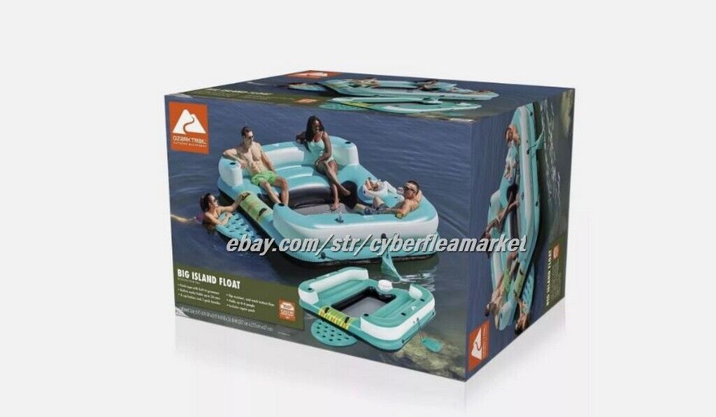 Large Lounge Island Inflatable Pool Raft Swimming Floating Chaise 6 PPL