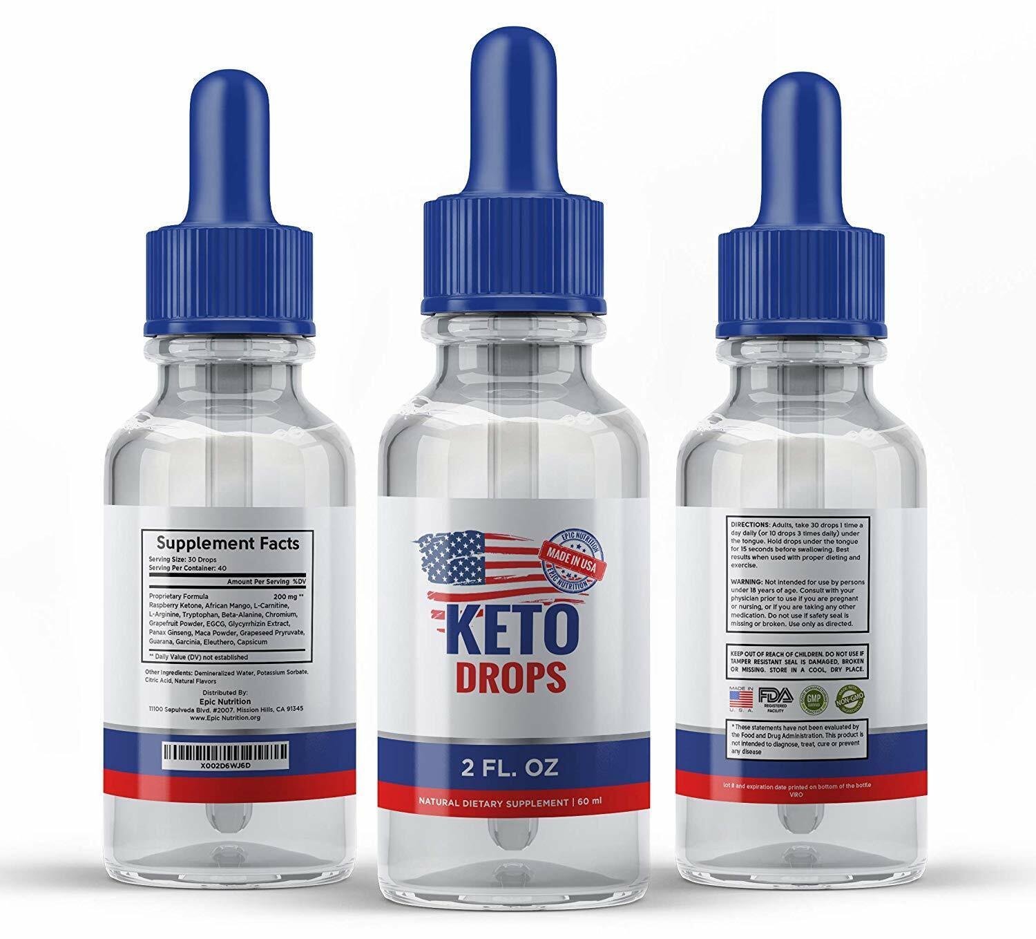 Keto Liquid Drops - Carb-Free Sublingual Ketones - Supports Ketosis Diet, 