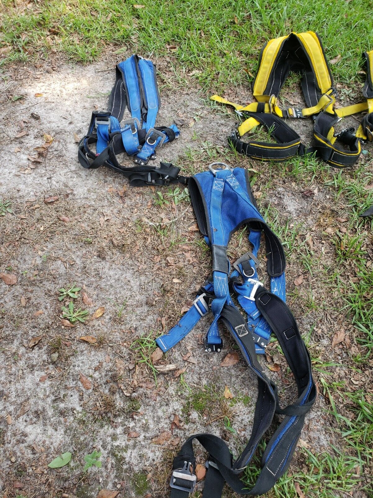 Fall Protection Body Safety Harness w/ 5pt Adjustments, Pass-through Chest,...