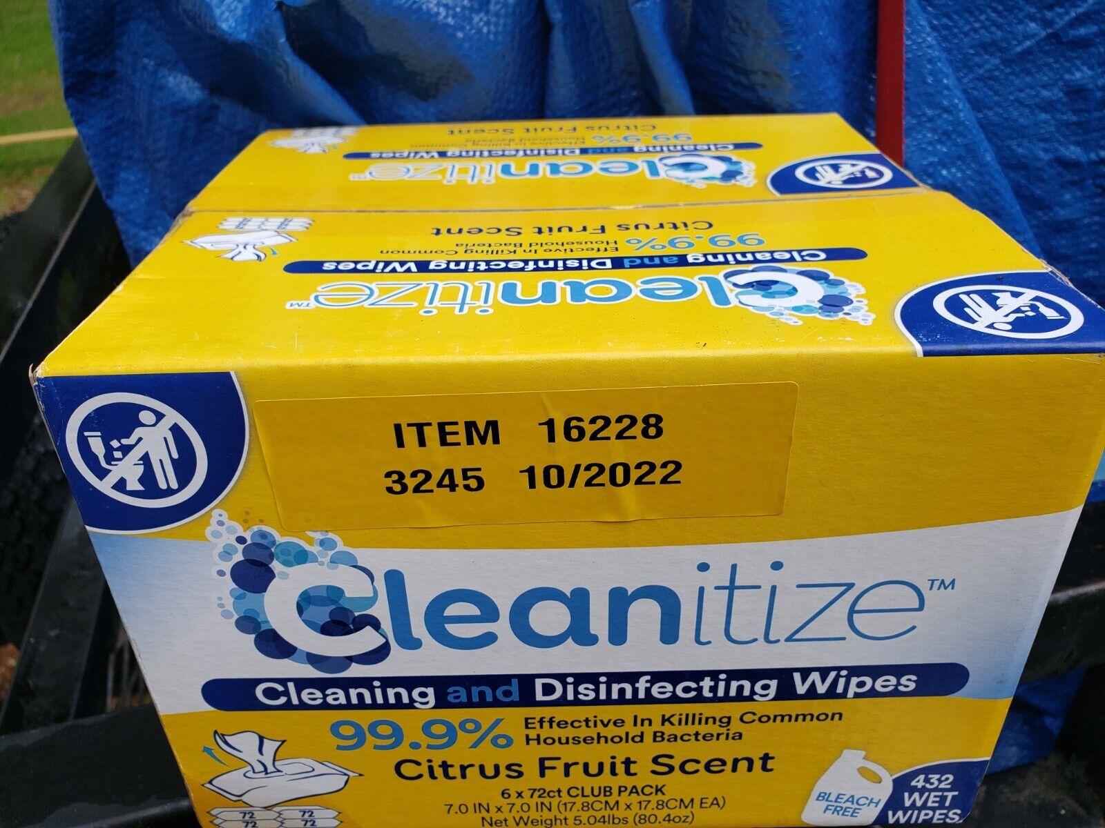 Cleanitize Cleaning And Sanitizing Wipes Case / 6 Packs 72 Count Each 432 Total