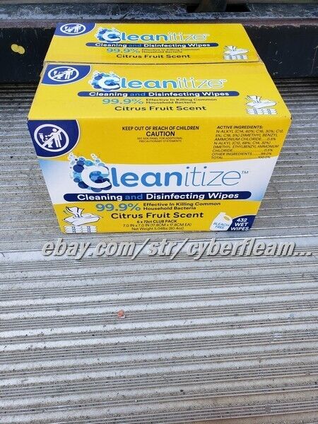 Cleanitize Cleaning And Sanitizing Wipes Case / 6 Packs 72 Count Each 432 Total