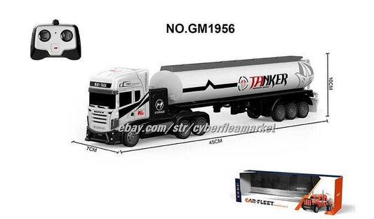RC Semi & Tanker 18 Inch 2.4Ghz Fast Speed 1:16 Scale RECHARGEABLE WHITE