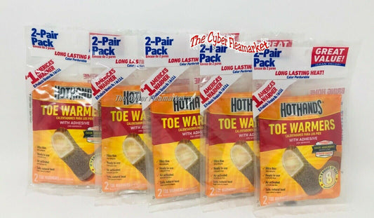 Lot of 5 Pks.-TOTAL-10 Pairs/20 Single-2 Pairs HotHands Toe Warmers Pack!Exp.'22