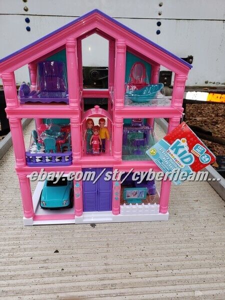 Kid Connection 3-Story Dollhouse Play Set with Working Garage and Elevator