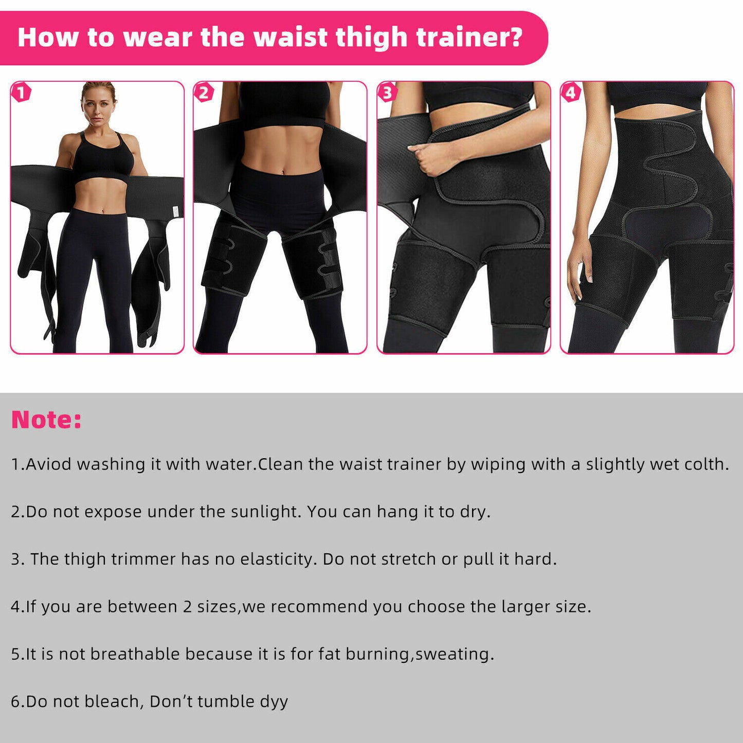 Thigh Trimmer High Waist Belt With Butt Lifter Slimming Body Shaper Sweat Band