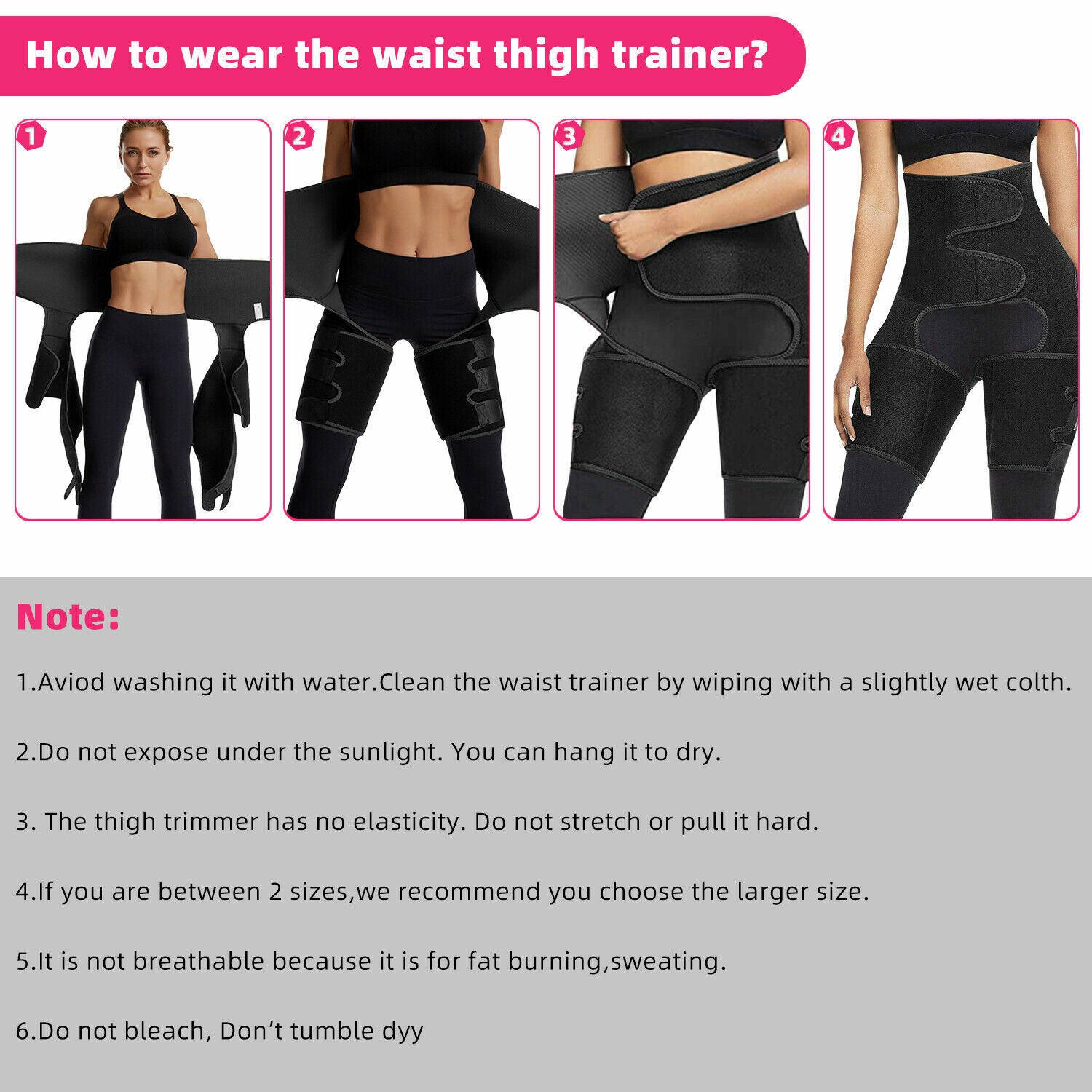 Thigh Trimmer High Waist Belt With Butt Lifter Slimming Body Shaper Sweat Band