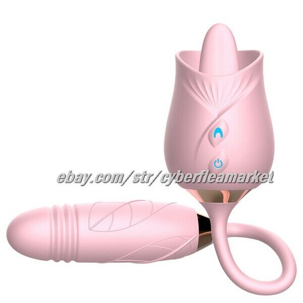 Thrusting Tongue Oral Clit Licking Rose Vibrator G Spot Dildo Sex Toys ANY GENDE