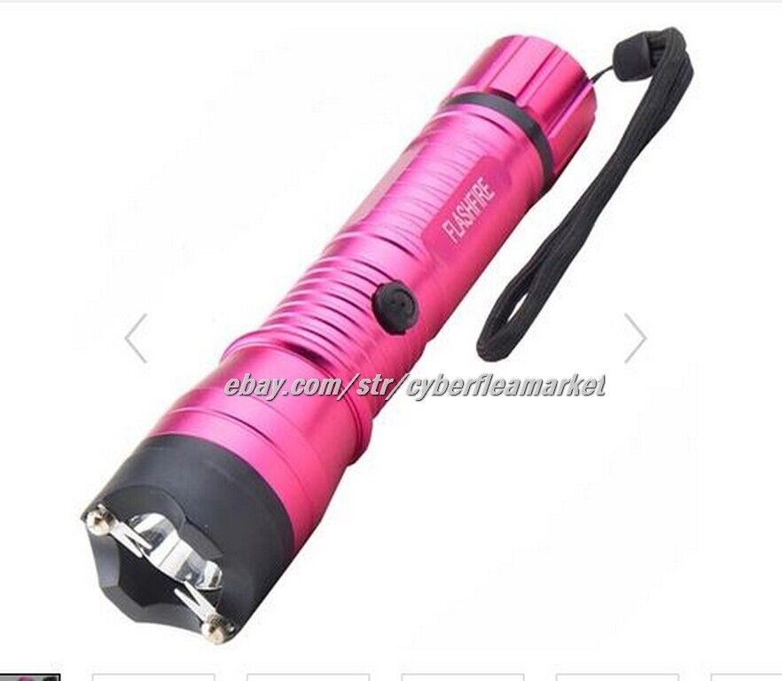 Monster Pink FlashFire Dual-Spark Stun Gun Flashlight, 16 Million V, Rechargeabl