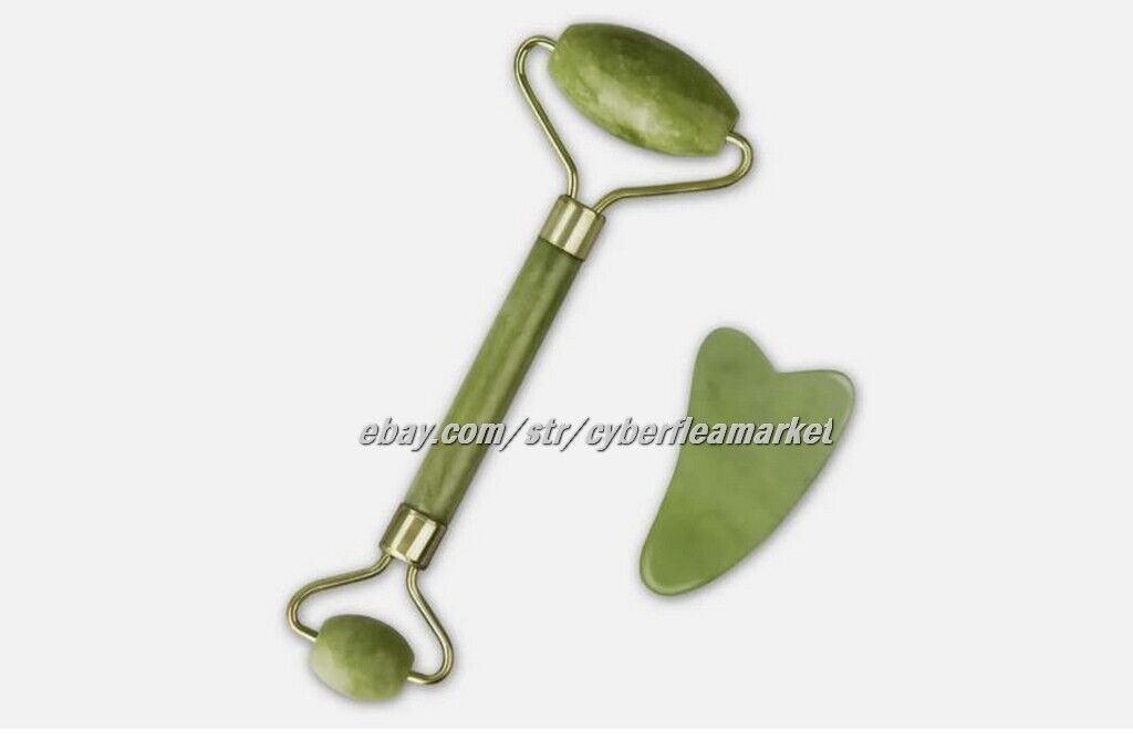 Jade Stone Face Roller and Gua Sha Set Facial Treatment Skin Care Regimen Tool