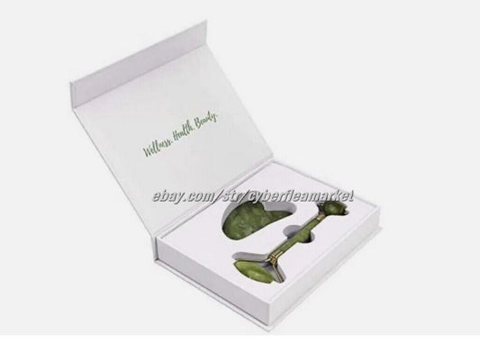 Jade Stone Face Roller and Gua Sha Set Facial Treatment Skin Care Regimen Tool