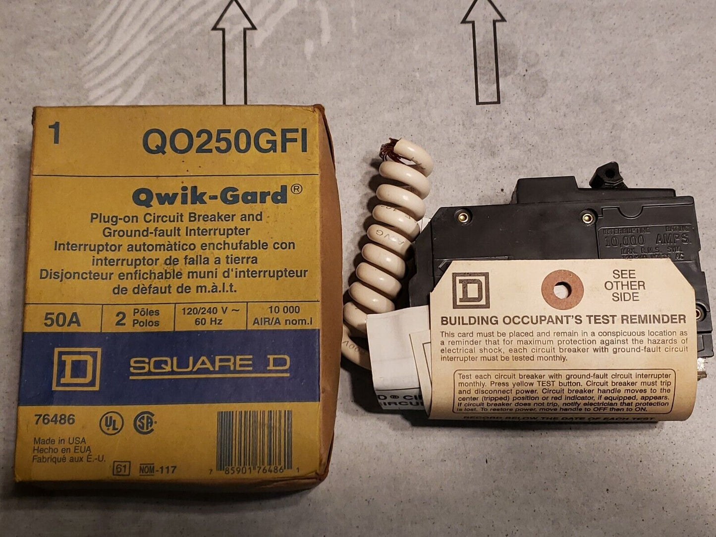 Square D QO250GFI 50A GFCI Circuit Breaker