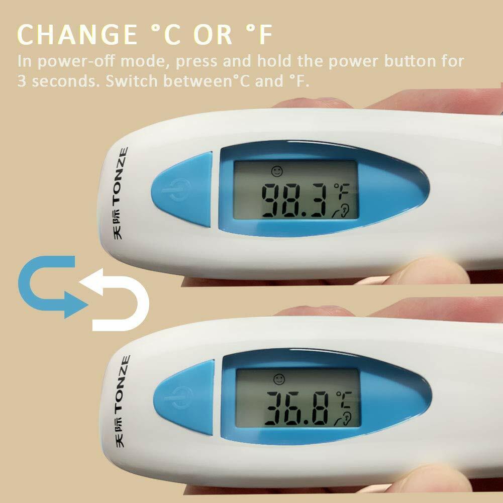 Ear & Forehed Digital Infared C&F Adjustable Thermometer - 1 sec measurement
