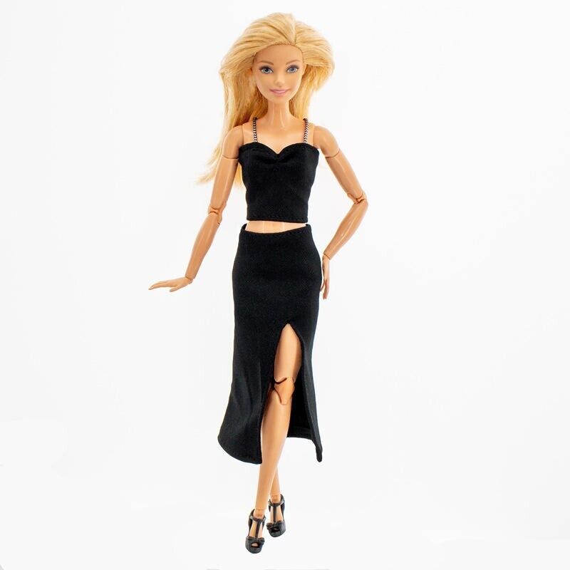 Premium Designer Black Fashion Clothes Set for 11.5" Doll Outfits TOPS&BOTTOMS
