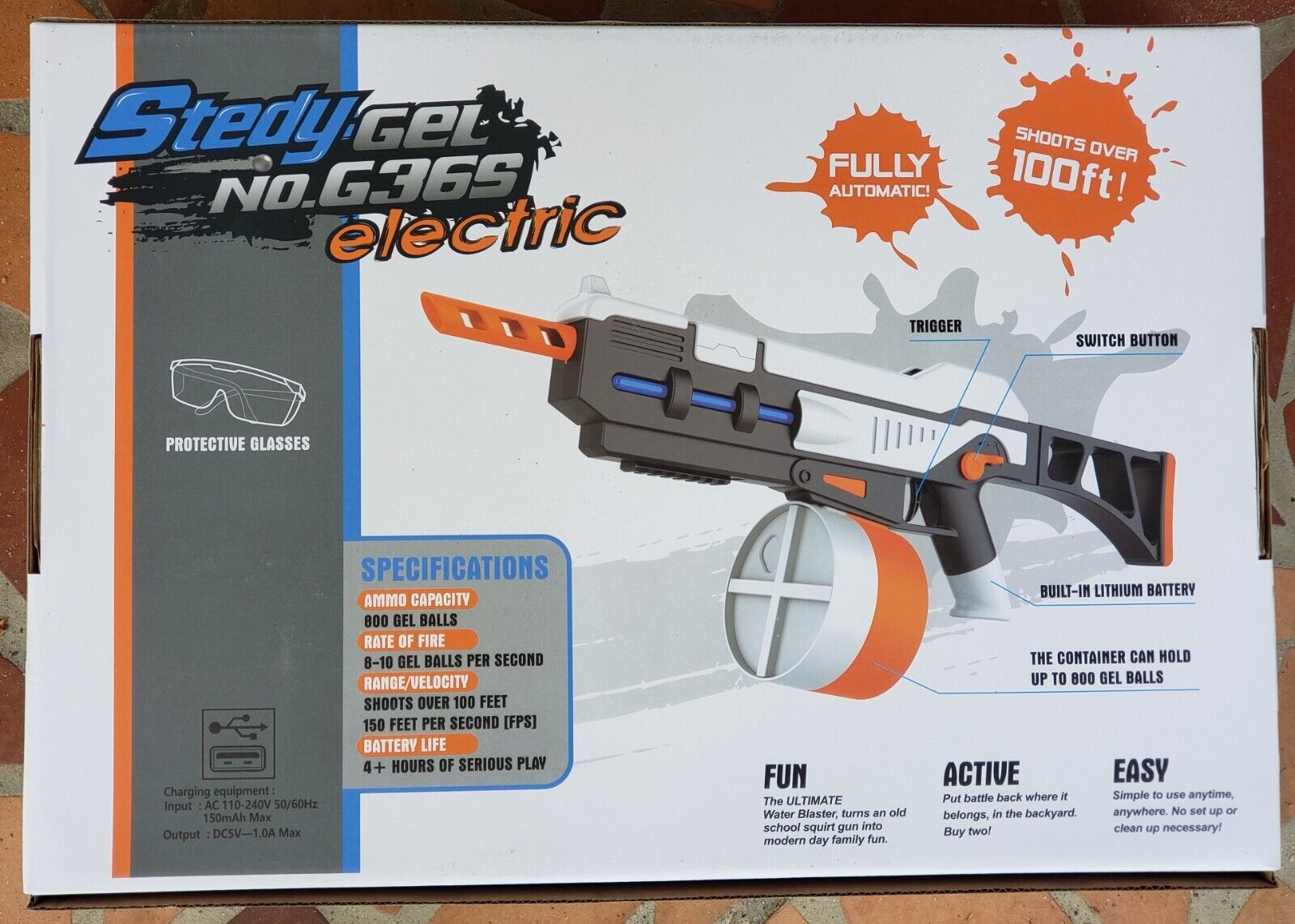 SRB1200S Full Auto Rechargeable Battery Powered Water Bead Gel Ball Blaster G36S