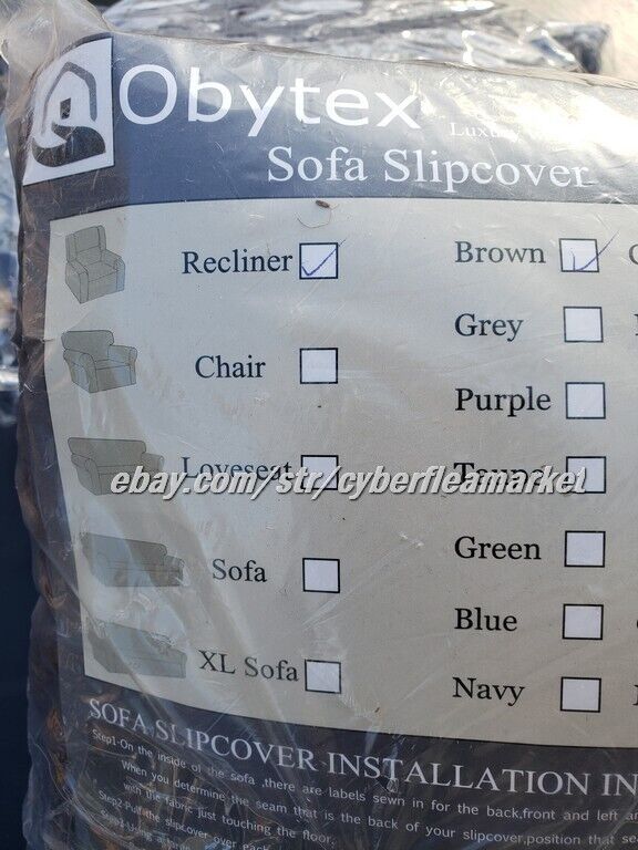 Obytex sofa slipcover recliner- DARK BROWN