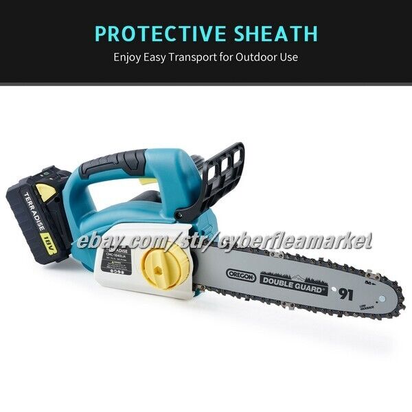 TERRADISE Cordless Electric Chainsaw for Home Gardening Woodwork Hedge Trimming