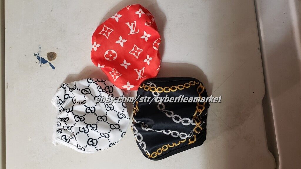 Designer Tri Pak - Monogram Reusable Face Mask - Tri  Designer Masks
