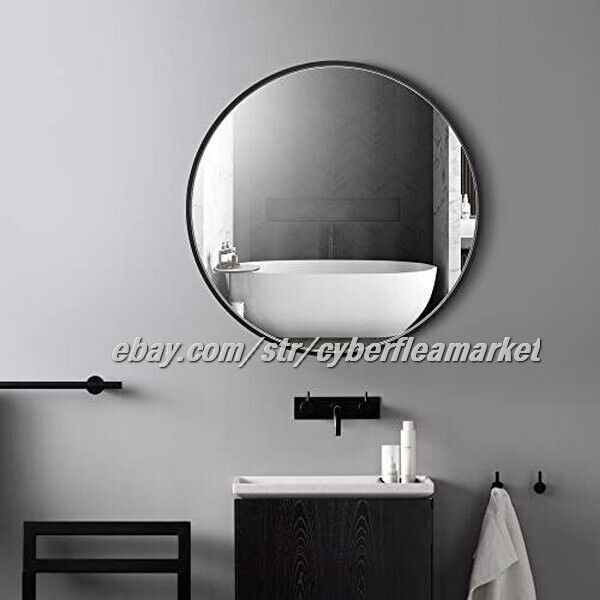 White Circle Wall Mirror 32 Inch Round For Entryways Washrooms & ANY AREA