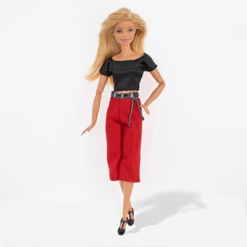 Premium Designer Black Fashion Clothes Set for 11.5" Doll Outfits TOPS&BOTTOMS