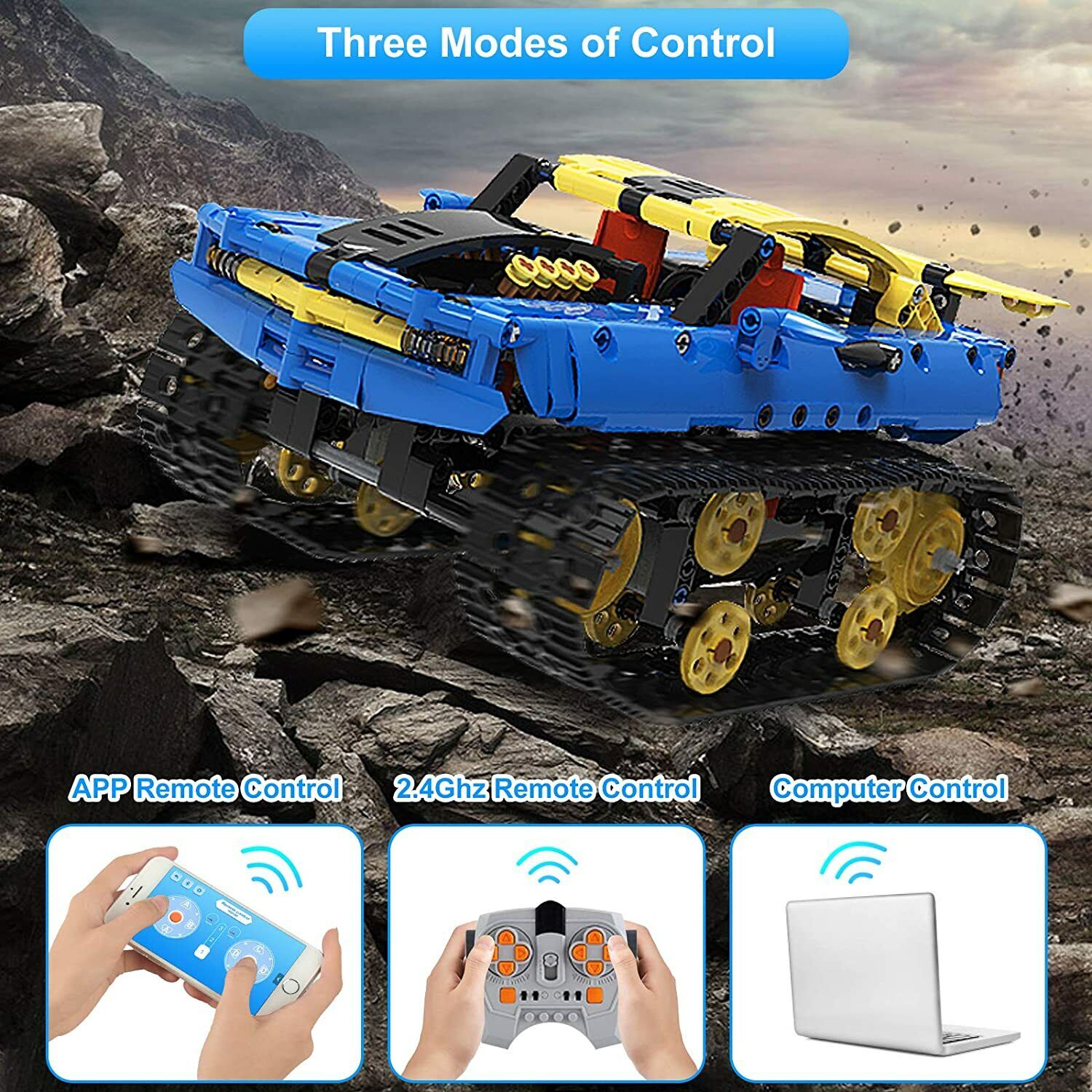  STEM Remote Control Building Kit, R/C TRACKED Off-Road Vehicle with lights