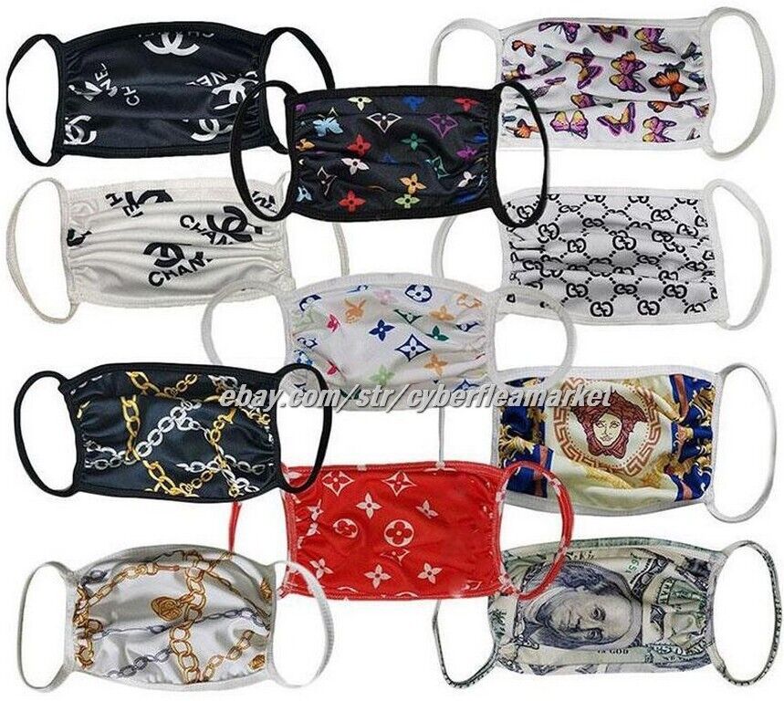 Designer Tri Pak - Monogram Reusable Face Mask - Tri  Designer Masks