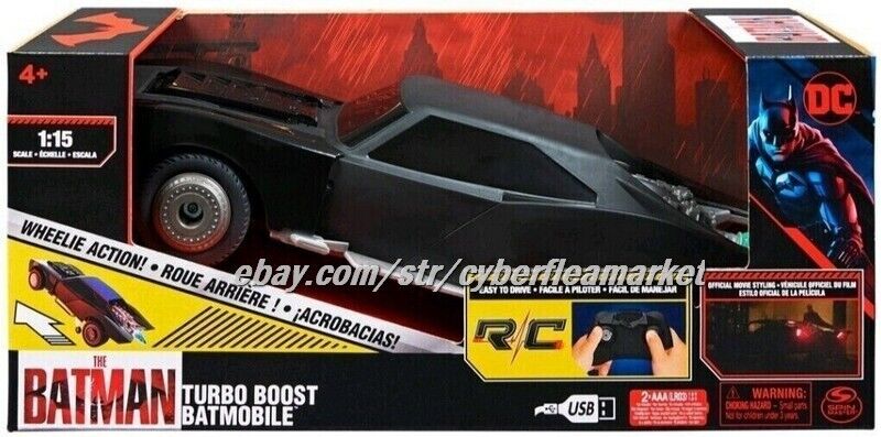 New DC THE BATMAN 1:15 Turbo Boost BATMOBILE RC Car Wheelie Action SPIN MASTER