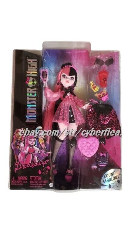 Mattel Monster High Draculaura Doll Play Set w/Pet Count Fabulous
