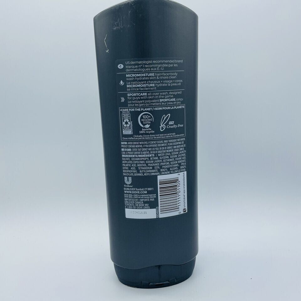 Dove Men+ Care SportCare Body Wash Active Fresh Micro Moisture, 18 oz