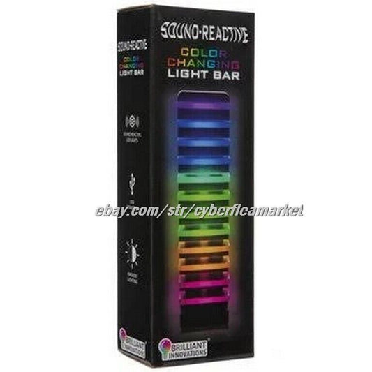 Sound-Activated 2 pk Color Changing LED Light Bars ~ 12 lights/bar 7.5" Tall NEW