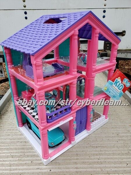 Kid Connection 3-Story Dollhouse Play Set with Working Garage and Elevator