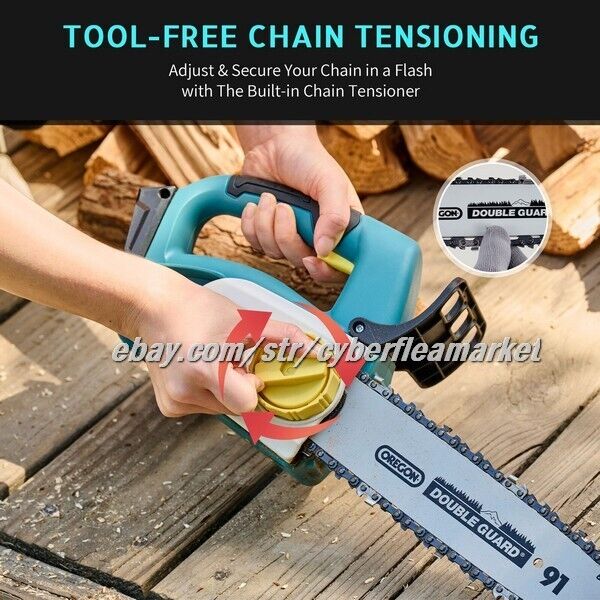 TERRADISE Cordless Electric Chainsaw for Home Gardening Woodwork Hedge Trimming
