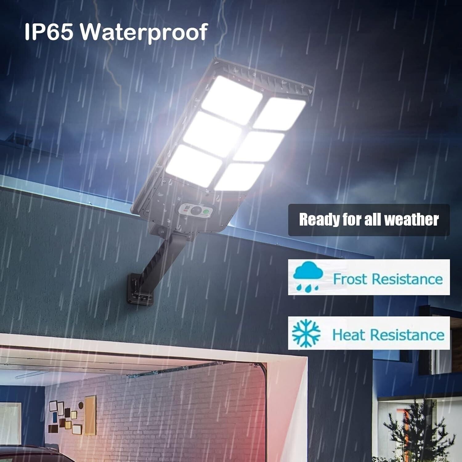 TWO Outdoor Mini Solar Street Light Motion Sensor Lamp Dusk-To-Dawn Sensor Lamp