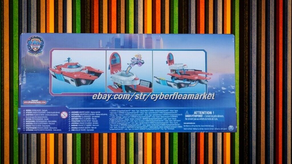 Paw Patrol The Mighty Movie Aircraft Carrier HQ with Chase Action Figure "NEW"