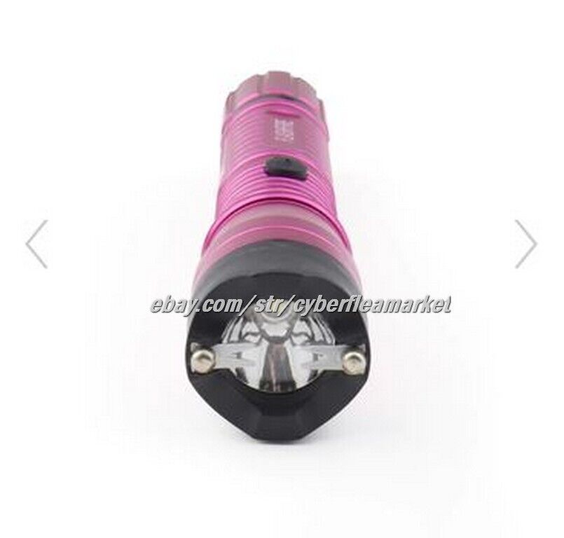 Monster Pink FlashFire Dual-Spark Stun Gun Flashlight, 16 Million V, Rechargeabl