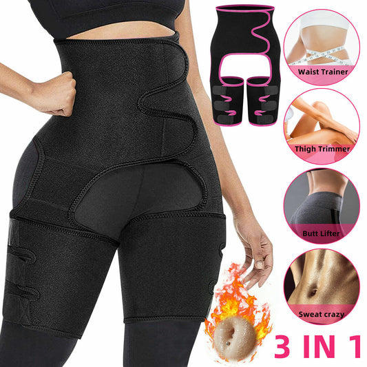 Thigh Trimmer High Waist Belt With Butt Lifter Slimming Body Shaper Sweat Band