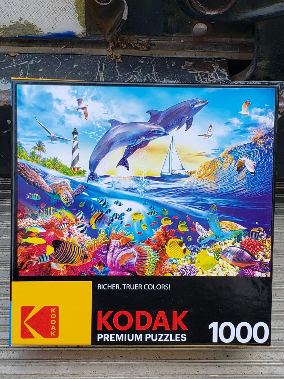 Kodak 1000 Piece Jigsaw Puzzle - Playful Summer Dolphins NEW FACTORY SEALED