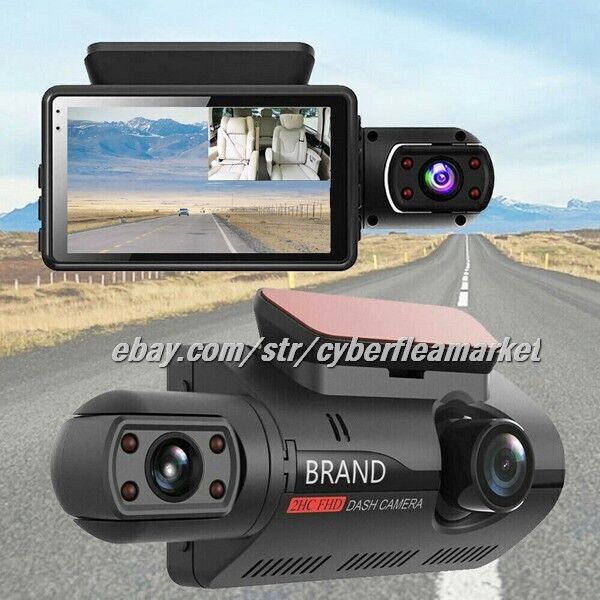 1080P Dual Lens Car DVR Dash Cam Video Recorder G-Sensor Front and Inside Camera