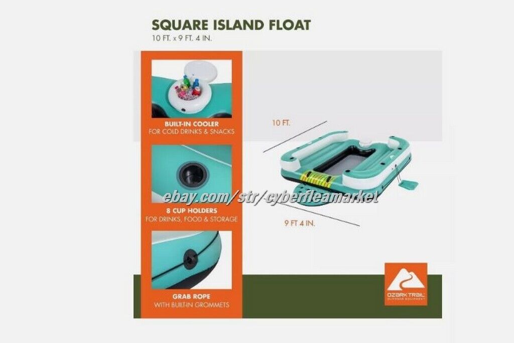 Large Lounge Island Inflatable Pool Raft Swimming Floating Chaise 6 PPL