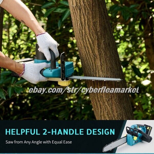 TERRADISE Cordless Electric Chainsaw for Home Gardening Woodwork Hedge Trimming