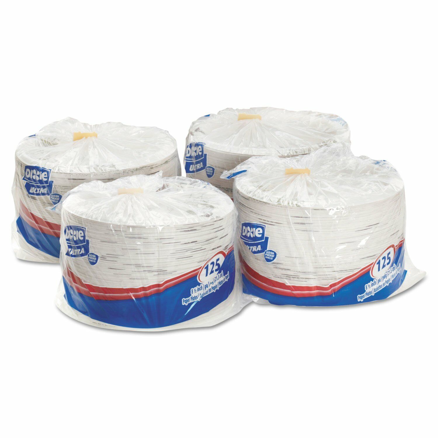 One Case of Dixie Basic 8 1/2” Light Weight Paper Plates White - 500 ct.