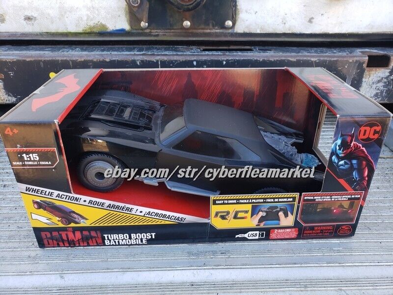 New DC THE BATMAN 1:15 Turbo Boost BATMOBILE RC Car Wheelie Action SPIN MASTER