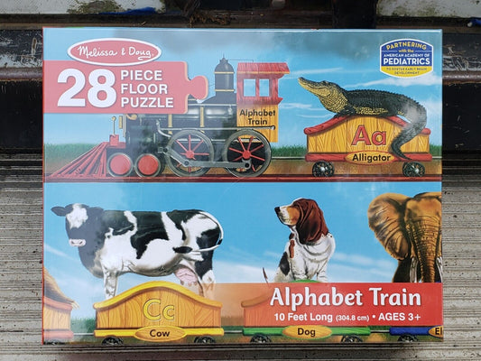 Melissa & Doug Animal ALPHABET TRAIN Floor Puzzle 10 Feet Long 28 Pieces