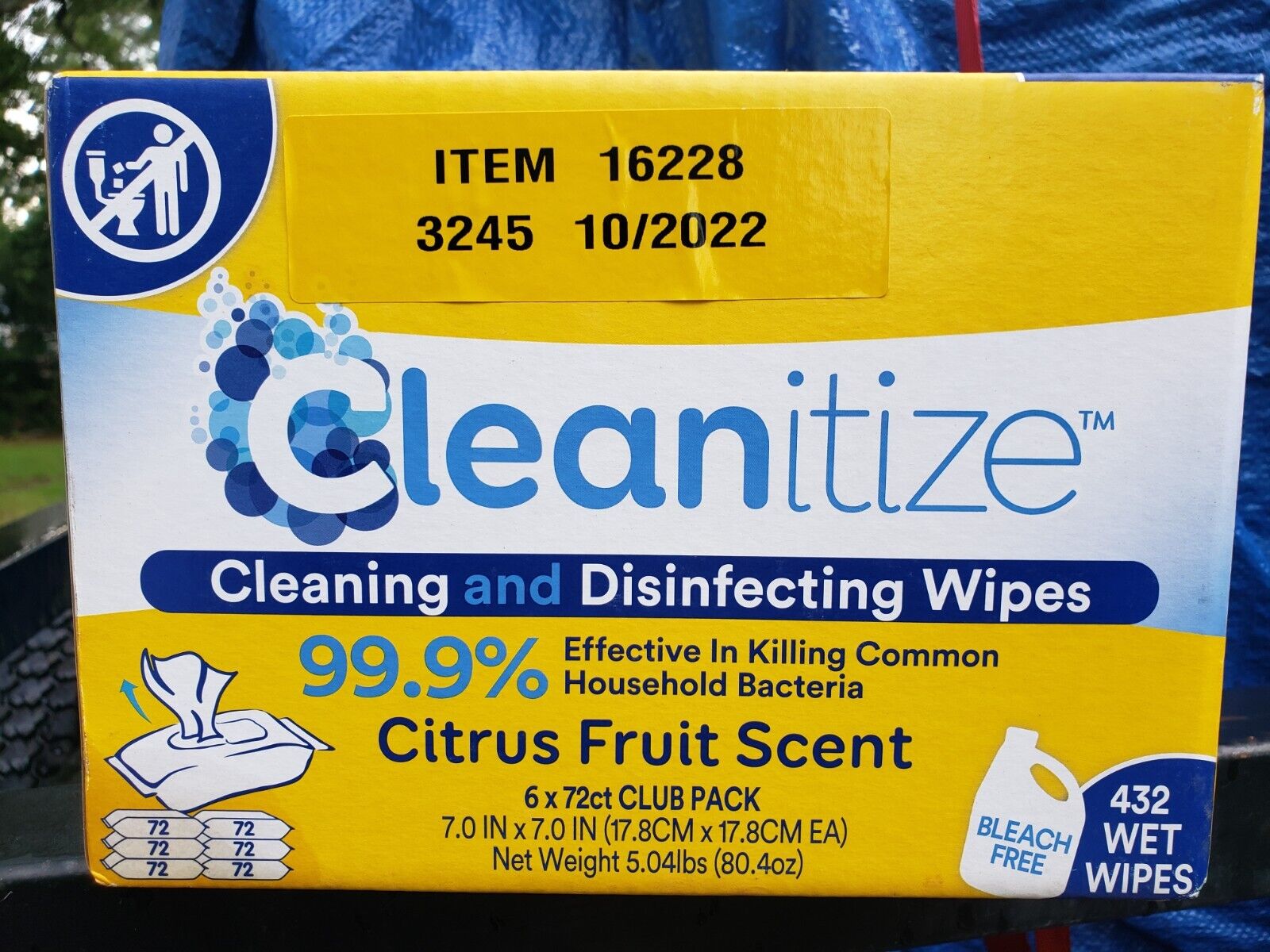 Cleanitize Cleaning And Sanitizing Wipes Case / 6 Packs 72 Count Each 432 Total