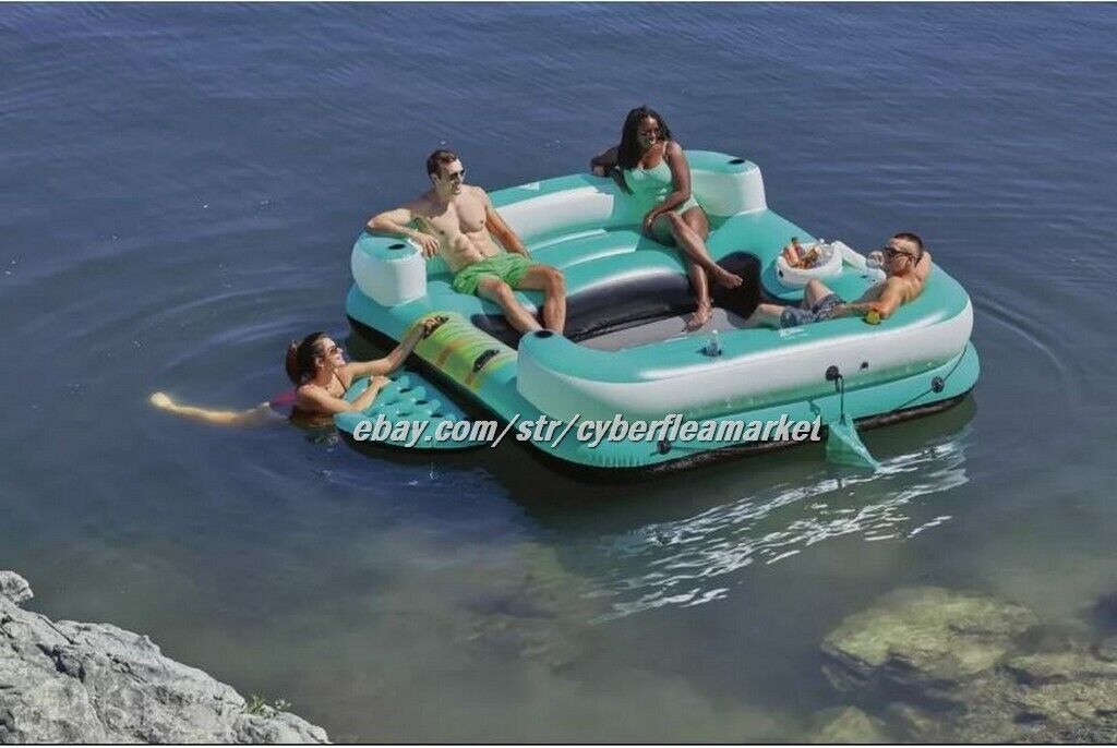 Large Lounge Island Inflatable Pool Raft Swimming Floating Chaise 6 PPL