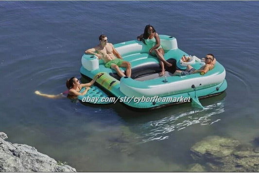 Large Lounge Island Inflatable Pool Raft Swimming Floating Chaise 6 PPL
