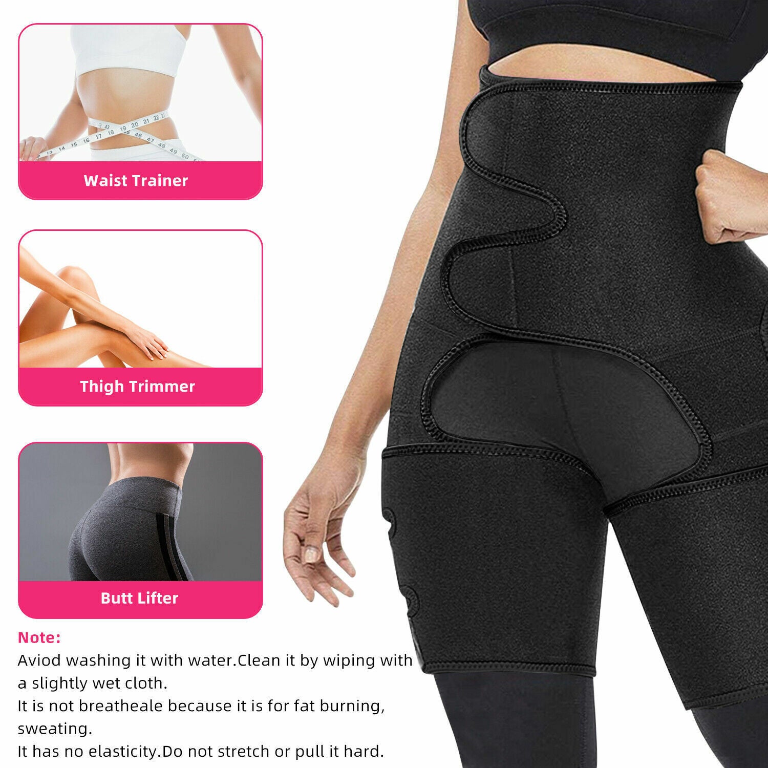 Thigh Trimmer High Waist Belt With Butt Lifter Slimming Body Shaper Sweat Band