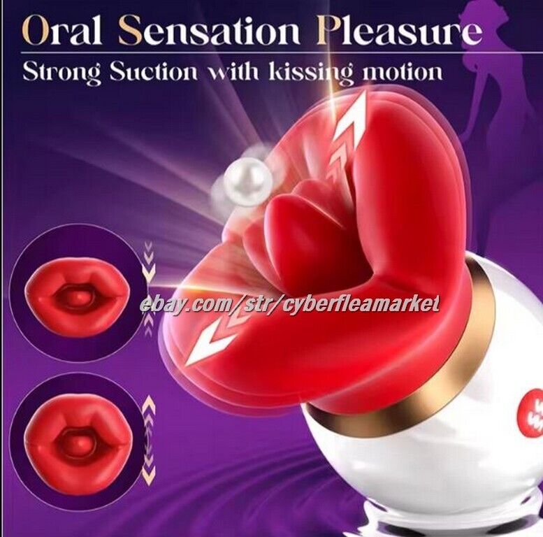 Tongue Licking Sucking Vibrator Nipples Anal Clit Stimulator Sex Toys for Women
