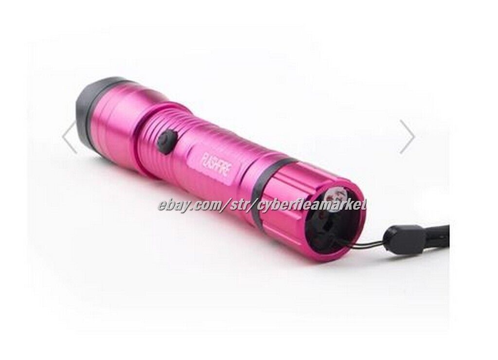 Monster Pink FlashFire Dual-Spark Stun Gun Flashlight, 16 Million V, Rechargeabl
