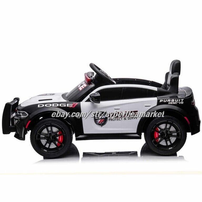 Licensed Dodge Challenger SRT Hellcat Police car 12v kid ride on with Remote New