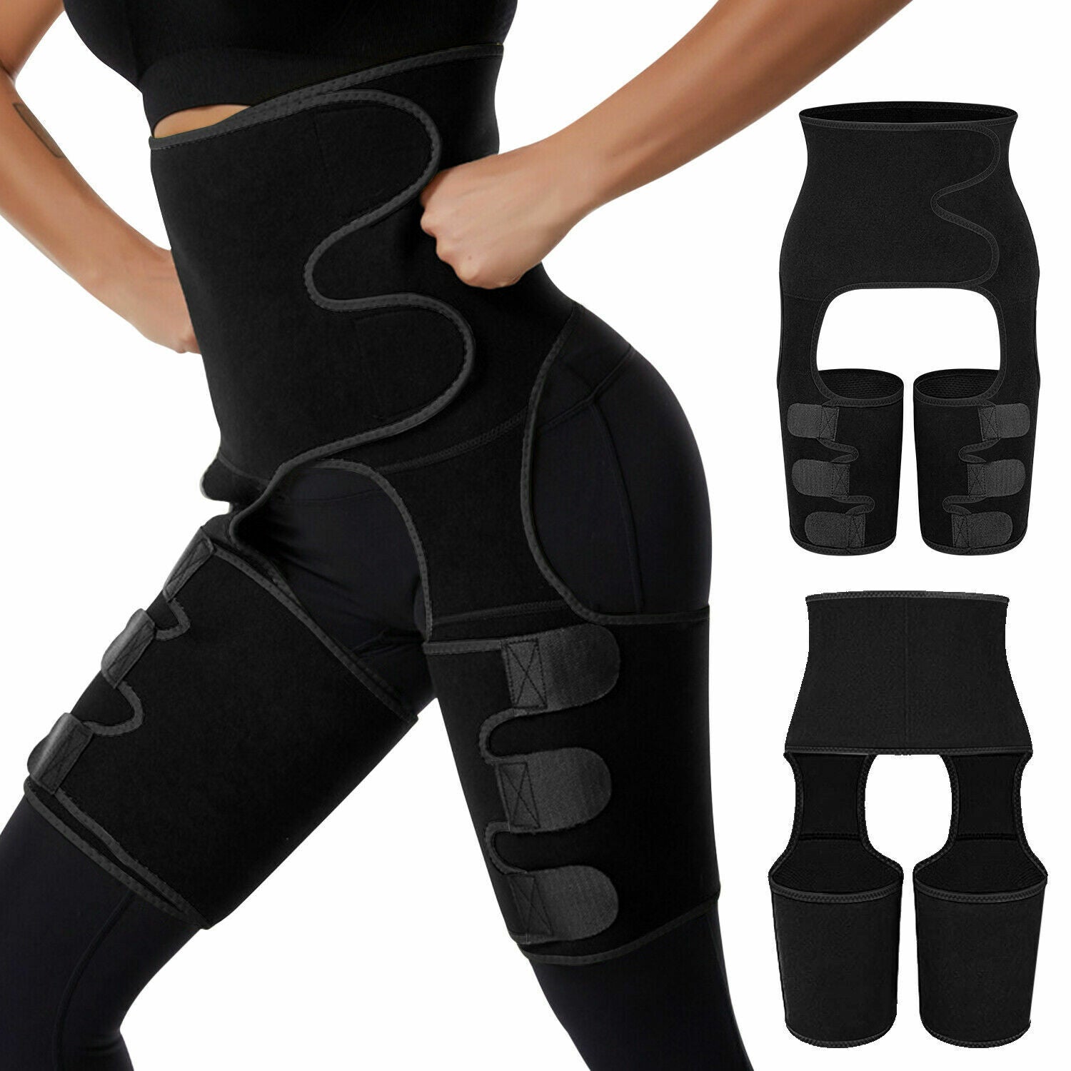 Thigh Trimmer High Waist Belt With Butt Lifter Slimming Body Shaper Sweat Band